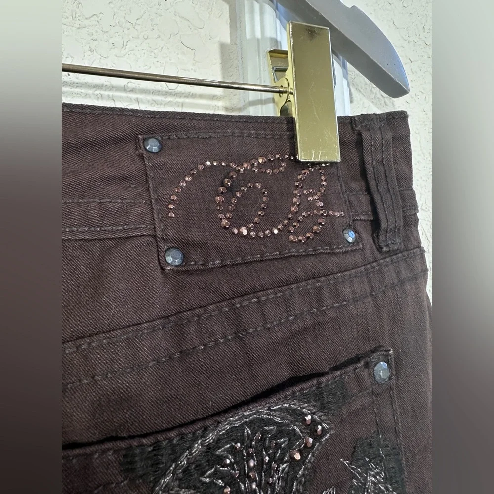 Code Bleu Annette Jeans | Size 14/31 | Brown Embellished Pockets | Stretch Fit - Picture 4 of 8